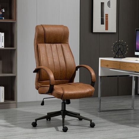 Silla de Escritorio Giratoria con Altura Ajustable Reposacabezas Reposabrazos y Respaldo 65x71,5x114-122 cm Marrón (1/5)