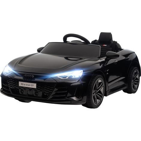 Voiture électrique enfant 12V Audi RS E-tron GT noire, télécommande parentale 4 directions, 5 km/h, effets sonores lumineux