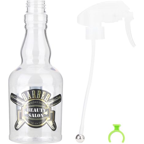 Vaporisateur d'eau rechargeable rétro 280 ml, flacon pulvérisateur vide pour coiffeur, accessoire de coiffure (transparent) (1/5)