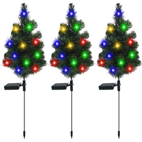 ensembles de lumières solaires pour arbre noël décorations jardin sur piquet (1/5)