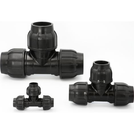 PE Rohr T-Stück 40mm Abzweig Abzweigung Klemmverschraubung