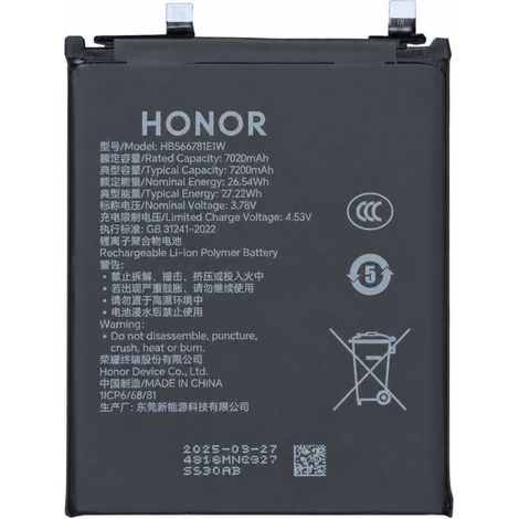 Batterie Interne pour Honor Magic 8 Pro 7100mAh Service Pack Honor Noir (1/3)