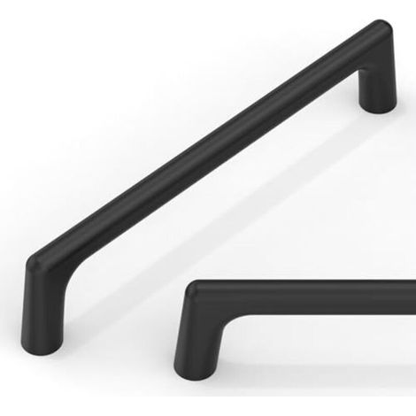 Lot de 10 poignées de meuble noir mat de 128 mm (5 pouces) pour placards de cuisine et tiroirs. (1/5)