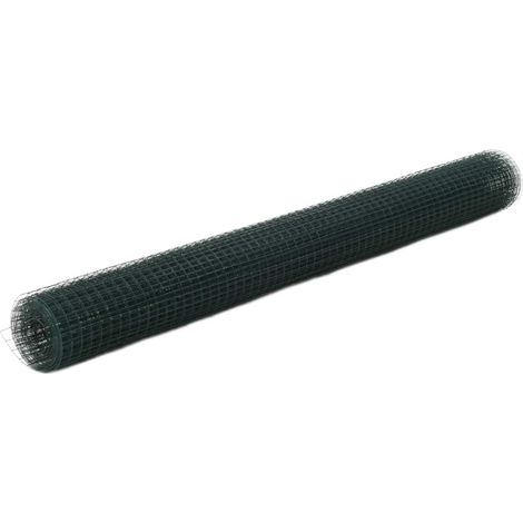 Recinzione in Rete Pollaio Rivestita in PVC maglie 12x12 mm varie dimensioni dimensioni : 10x1.5 m
