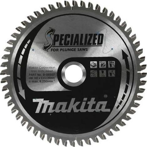 Makita B-09298 Fine Cut Circular Saw Blade 165mm x 20mm For Wood Suits SP6000K