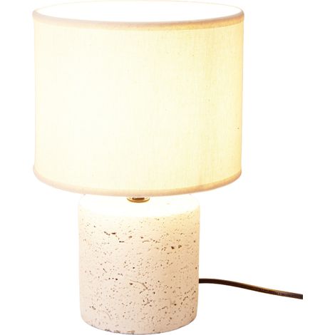 Tischlampe mit Zementbasis, Leinen-Schirm, Ø 20,5 x 31 cm (1/5)