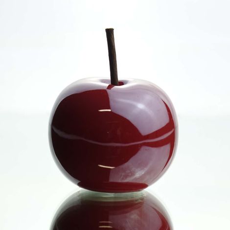 CREATIV home – Pomme décorative faite main – Rouge, Ø 8 cm, céramique