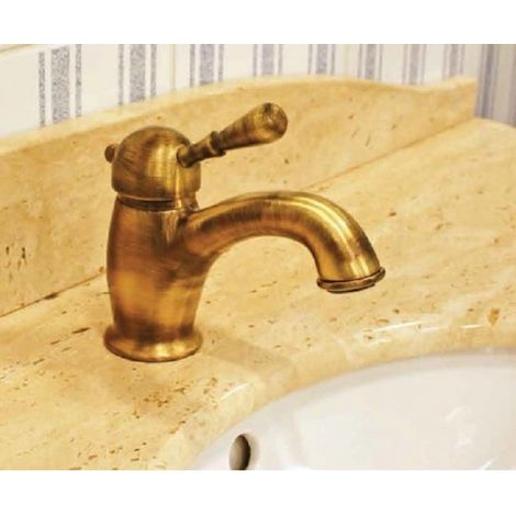 Mitigeur lavabo LABE en laiton bronze brossé sans siphon (1/5)