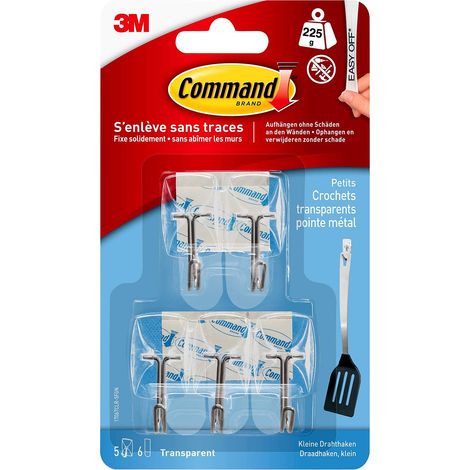 CommandTM 17067CLR-5 - Ganci con punta in metallo trasparente con linguette trasparenti (1/5)