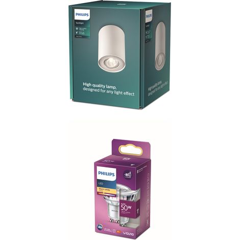 Philips Pillar Spot en saillie à 1 point lumineux GU10 (Blanc) - Philips LED GU10 50W Non dimmable (1/5)