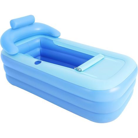 aufblasbare PVC-Badewanne, faltbar, 160 x 84 x 64 cm, ergonomische Rückenlehne, für drinnen und draußen geeignet, für Erwachsene und Kinder (1/5)