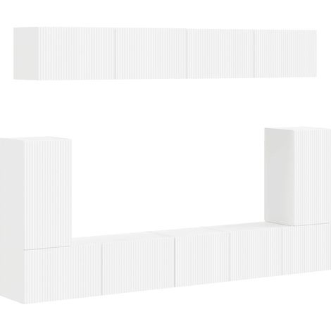 TV-Schrankset Wandmontiert 5 pcs Weiß Holzwerkstoff vidaXL