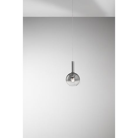 Suspension En Verre Borosilicate Fumé Miroir Dégradé, Douille E27, Design Moderne, Câble Réglable, Diamètre 20 Cm, Ip20 - Perenz Luminaire Chic (1/2)