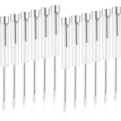 Lot de 12 tournevis de poche à lame plate avec clip pour réparations mécaniques et électriques. (1/4)