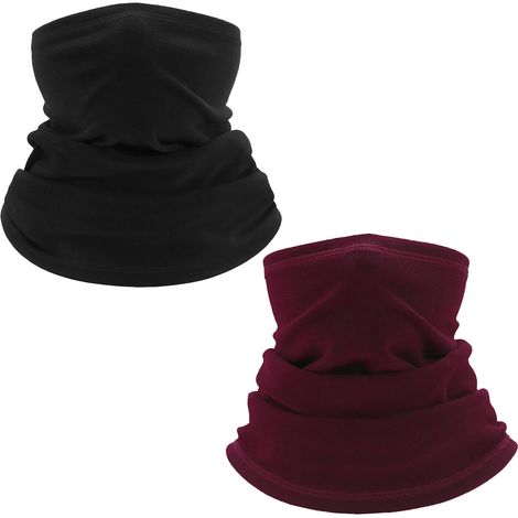 Gaiter Col - Polyester Polaire Doux - Pour Ski, Moto, Randonnée, Cyclisme - 25 x 33 cm - 2 Pièces