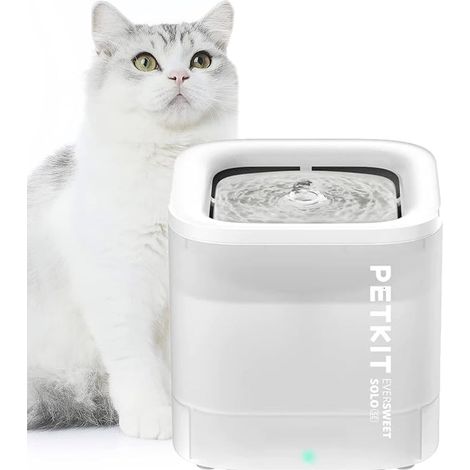 Petkit – Fontaine à eau pour chats 1.8L – Pompe sans fil silencieuse < 25dB – Filtration 3.0 – Lumières LED – Pour animaux de compagnie