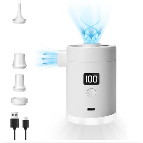 Pompe À Air Électrique avec Batterie : Batterie Rechargeable 4000mAh Gonflage Et Dégonflage Léger Ultra Rapide Mini Pompe À Air Électrique Portable (1/5)