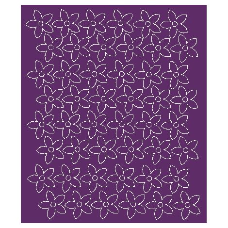 Stickers muraux fleurs 3 cm, 48 pièces, violet brillant
