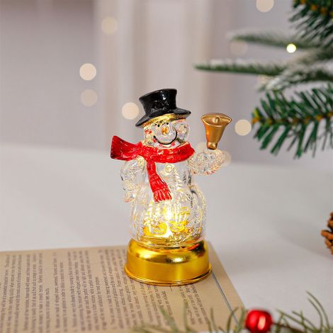 Luminaire De Noël - Santé Claus Bonhomme De Neige Arbre De Noël - Veilleuse Décorative Intérieure - 12 x 7,5 x 7,5 cm - 1 Pièce (1/5)