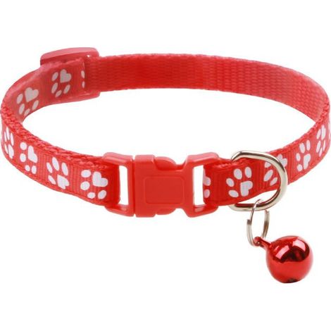 Collier pour chat imprimé léopard, collier réglable pour animal de compagnie avec boucle de sécurité à cloche (1/4)