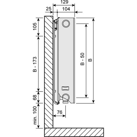 Purmo Compact Ventilheizkörper Ramo Typ 22 600x600mm Ventilposition rechts F0G220600601130 (1/4)