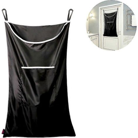Panier à linge suspendu à la porte avec crochets en acier inoxydable (1/4)