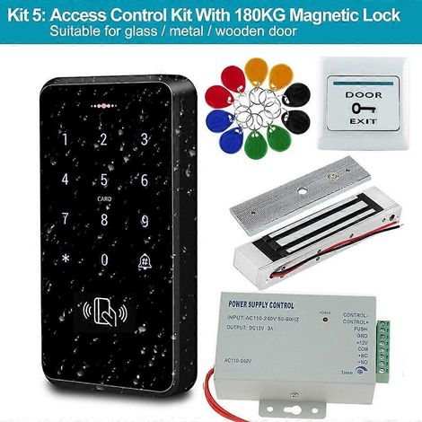 Kit de contrôle d'accès entièrement étanche, clavier intelligent 3000 utilisateurs, kit avec serrure électrique et bloc d'alimentation professionnel 5 (1/5)