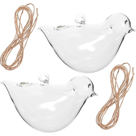 Lot de 2 vases suspendus en forme d'oiseau, faciles à ranger, design minimaliste, (1/5)
