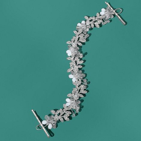 Brauttiara mit Strasssteinen für Damen, elegantes Haarband für die Zeremonie, stilvoller Haarschmuck für die Braut (1/5)