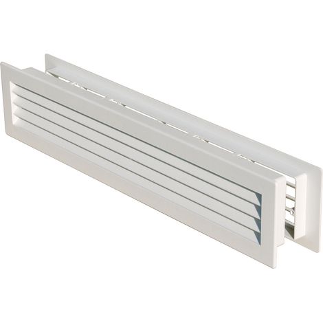 First Plast – Grille aération VMC 480 x 98 mm – Épaisseur réglable 30 à 45 mm – Blanc – Pour portes et cloisons (1/4)