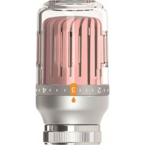 CABEZAL TERMOSTÁTICO PARA RADIADOR DE CRISTAL M30X1.5 GRIS - ROSA