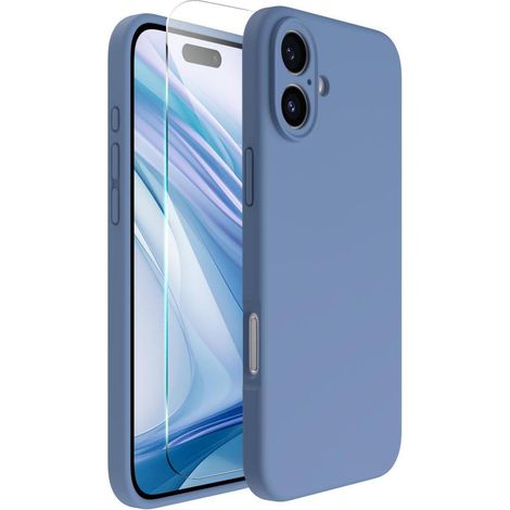 Handyhülle iPhone 16 Silikon Kameraschutz Stoßfest Französisch Blau (1/5)
