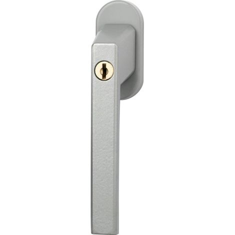 1 - Poignée De Fenêtre - Verrou De Sécurité - Cylindre Poussoir Avec Clé Réversible - Protection Enfant Pour Maison - Argent - 7x4,3cm
