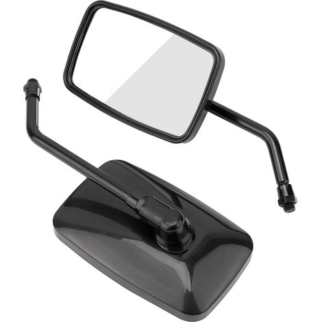 Rétroviseurs moto carrés noirs - 2 pièces - Style personnalisé pour moto de rue (1/5)
