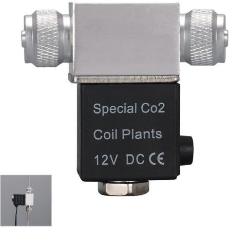 Électrovanne pour regulateur de systeme de CO2 d'aquarium Sortie cc 12V Connecter un tube 46mm ou un compteur a bulles Double tete sans bruit Version basse temperature,modele: Prise Double Head-EU (1/5)