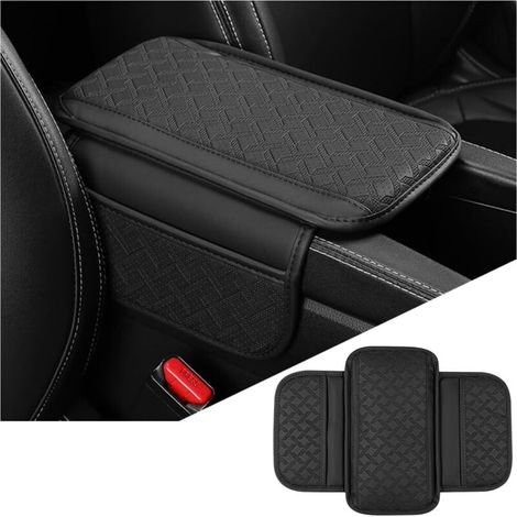 Housse De Protection Pour Console Centrale De Voiture, Coussin Rehausseur Console Centrale En Cuir, Universel Housse Coffre D'accoudoir De Voiture Accessoires Protection Intérieure(Noir) (1/5)
