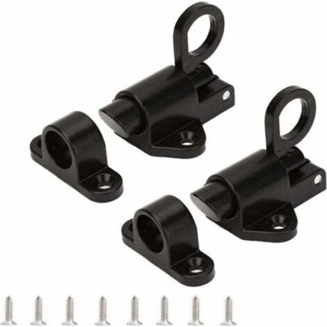 Self-Closing Latch (Black) Spring Loaded Door Lock - Door Latch - Automatic Security Lock for Window Door - Spring Bolt Latch (1/5)