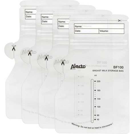 Alecto Muttermilchaufbewahrungsbeutel 220 ml, 100 Stück