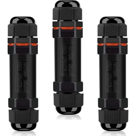 Connecteurs de Câbles Étanches, Boite de Derivation Étanche Exterieur IP68, Raccord Electrique Étanche Lot de 3, Connecteur Electrique Etanche 3 Fils pour Câble Ø 6-12mm (1/4)