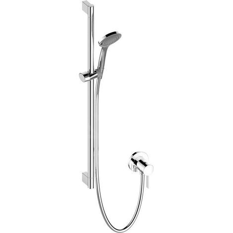 Ensemble de douche 1 IXMO SOLO 80 cm pour 1 rosace ronde vernie (1/3)