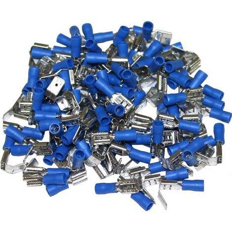 6,3 CONNETTORI ELETTRICI DOPPI BLU - SACCHETTO DA 50 CONNETTORI