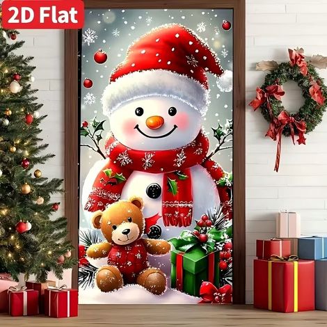 Arrière-plan de porte Fête/Noël 90x180cm Élastique Polyester Motifs Festifs (1/2)