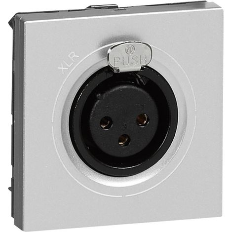 Prise XLR 3 pôles femelle Mosaic 2 modules pour liaison stéréo de tout périphérique alu LEGRAND 079255