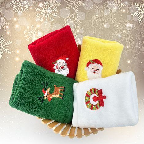 Serviettes de Noël, lot de 4, en coton (1/3)