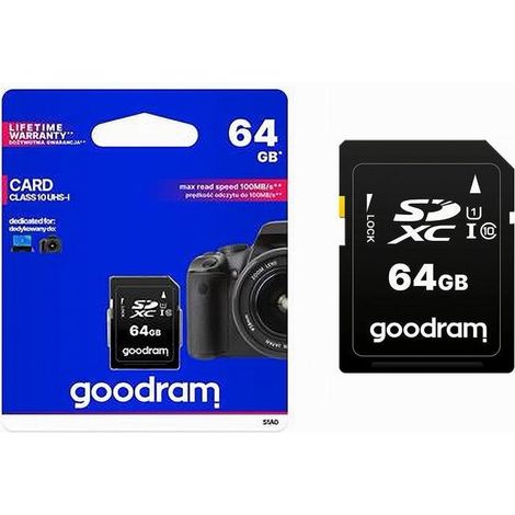 TRADE SHOP - Scheda Di Memoria Sd Card 64 Gb Sdxc Per Videocamere Classe 10 Uhs-i S1a0-64gb - (1/4)