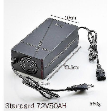 Chargeur intelligent pour batteries au plomb-acide 48 V, 60 V, 72 V et 96 V (50 Ah et 60 Ah), compatible avec les tricycles électriques, vélos, scooters, quads et autres véhicules électriques. (1/5)