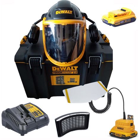 Dewalt Powered Air Purifying Respirator Hard Hat / P3 Filter X2 2AH DCB183 Kit