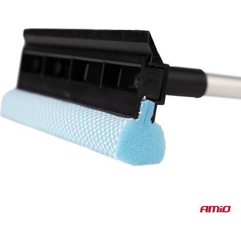 Nettoyeur de vitres pour fenêtres et miroirs + raclette télescopique en aluminium 46/70 cm AMIO-03854 (1/4)
