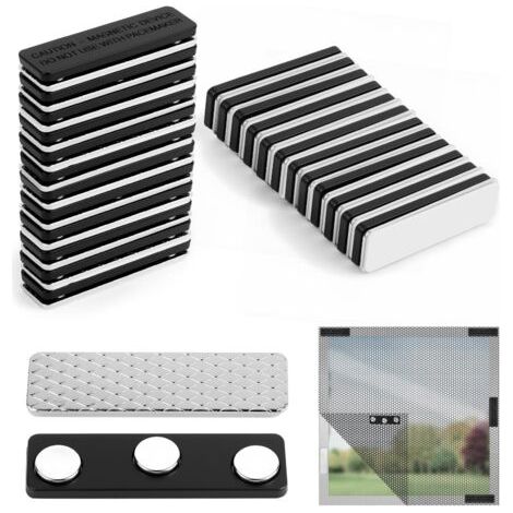 24 magnetische Fliegengitterclips, Magnete für Fliegengitter, starke, selbstklebende Magnetclips zur Befestigung von Fliegengittern, kein Bohren oder Klemmen erforderlich