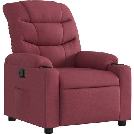 Chaise longue en tissu rouge bordeaux – Canapé lit inclinable avec dossier réglable, idéal pour salon, chambre ou espace détente (1/5)